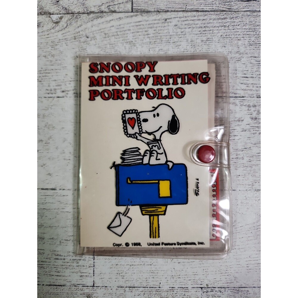 Vintage Snoopy Woodstock Writing Portfolio w/ Stickers 1965 Butterfly Peanuts